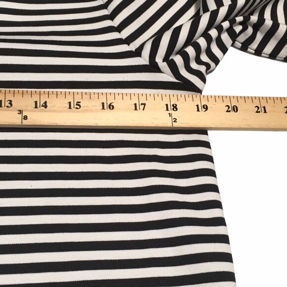 Karl Lagerfeld Shirt Women Small Nautical Buttons Black White Striped Lace Trim - Picture 9 of 14